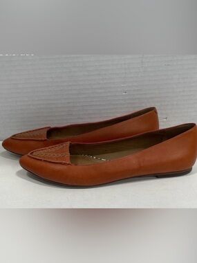 Coach Women’s Tan Leather Pointed-Toe Flats